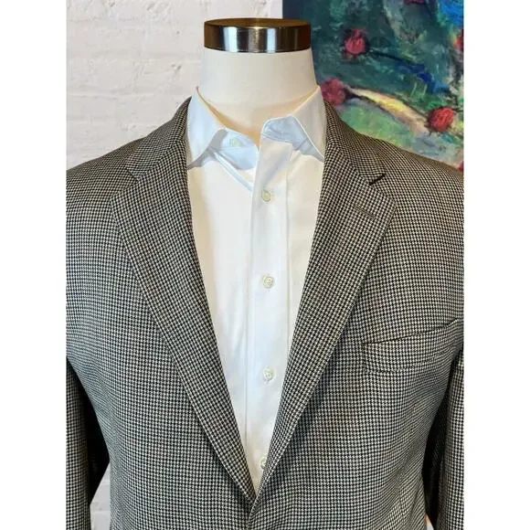 Ralph Lauren LRL Mens 52R Brown Houndstooth Casual Blazer Sport Coat - Picture 5 of 15
